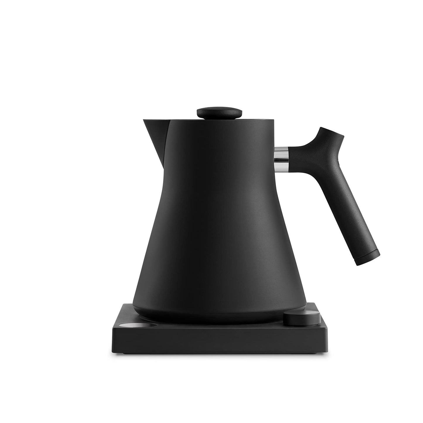 Fellow Corvo EKG Electric Tea Kettle - Electric Pour Over Coffee and Tea Pot-Temperature Control & Built-In Brew Timer-Matte Black with Walnut Handle-0.9 Liter