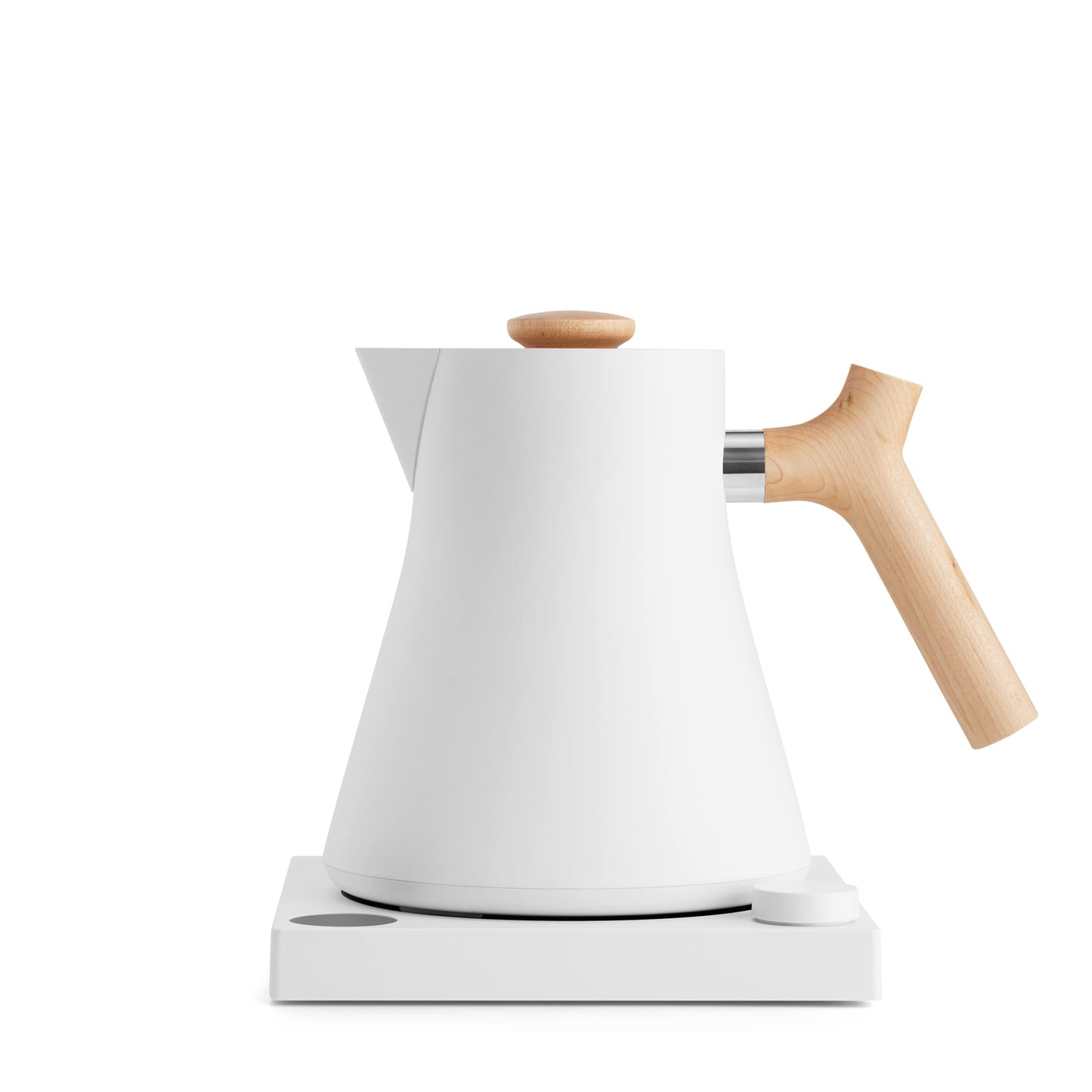 Fellow Corvo EKG Electric Tea Kettle - Electric Pour Over Coffee and Tea Pot-Temperature Control & Built-In Brew Timer-Matte Black with Walnut Handle-0.9 Liter