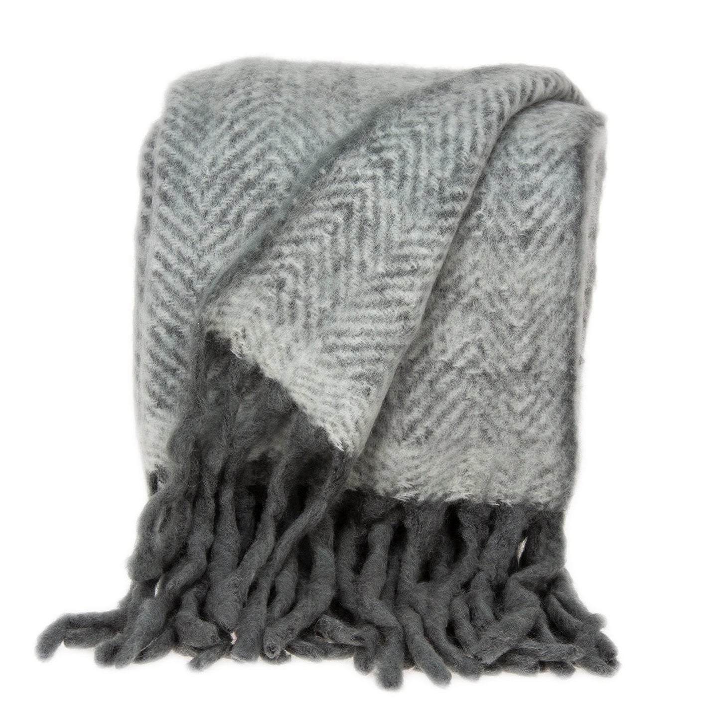 Parkland Collection Nagar Gray Handloomed Mohair Wool Throw Blanket