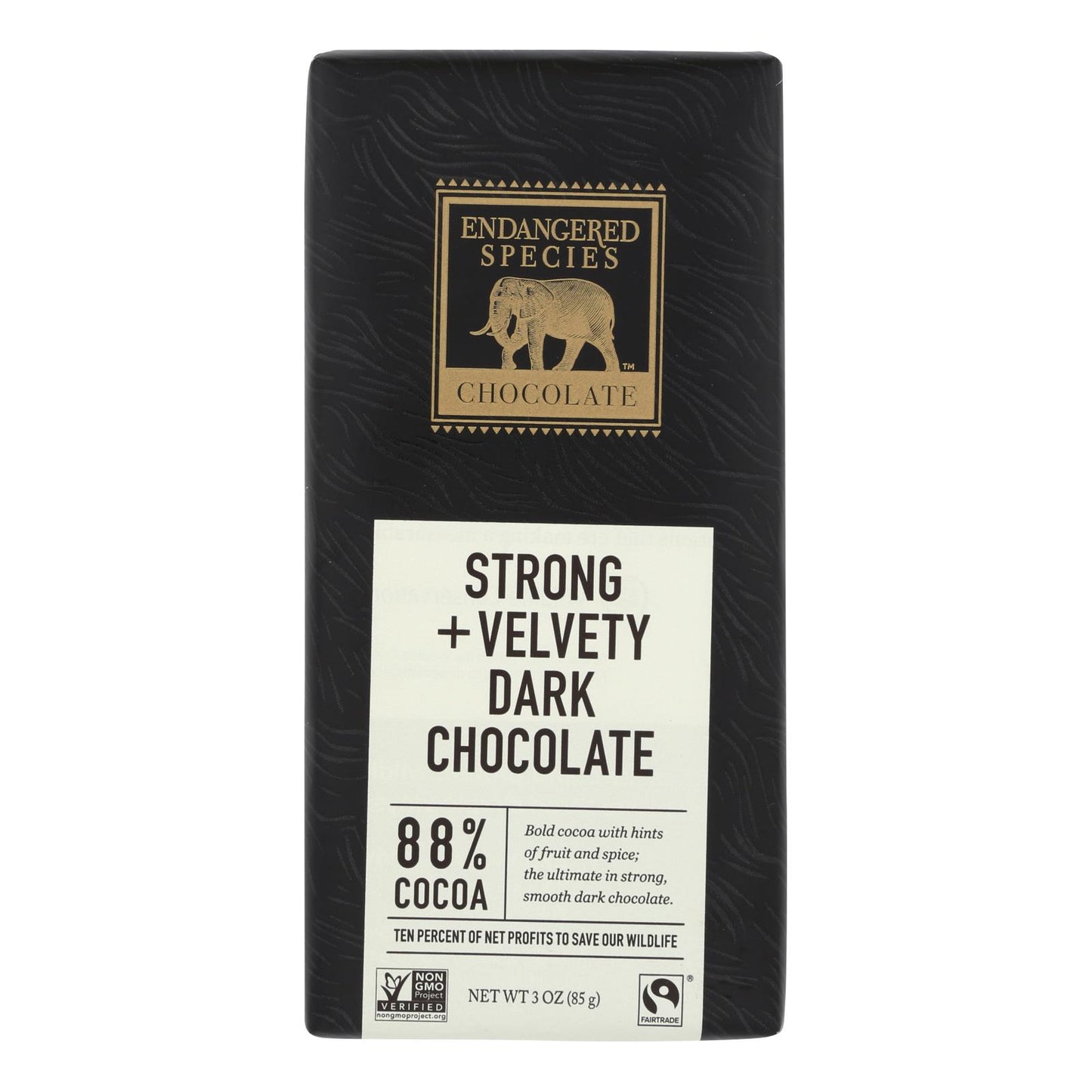 Endangered Species Natural Chocolate Bars - Black Panther - 3 oz Bars - Case of 12