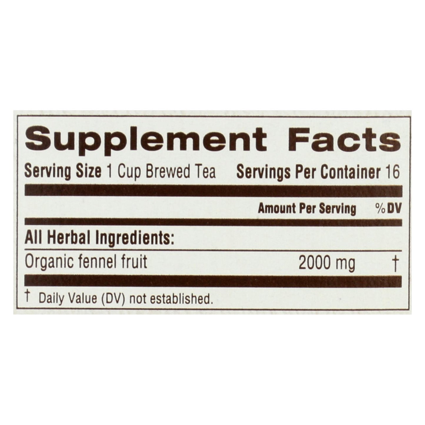 Traditional Medicinals Organic Fennel Tea - Case of 6