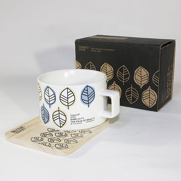 SYNC Design - [Simple Leaf] Espresso Cup & Wood Coaster