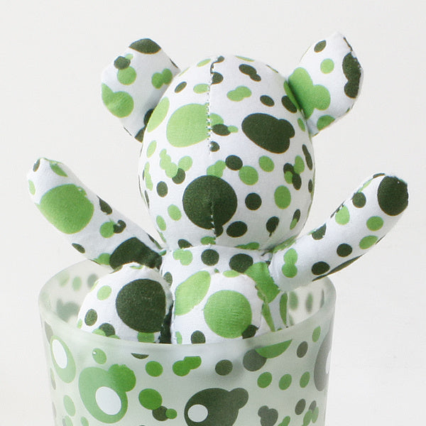 SYNC Design [Bubble Green] Stuffed Bear Glass Cup