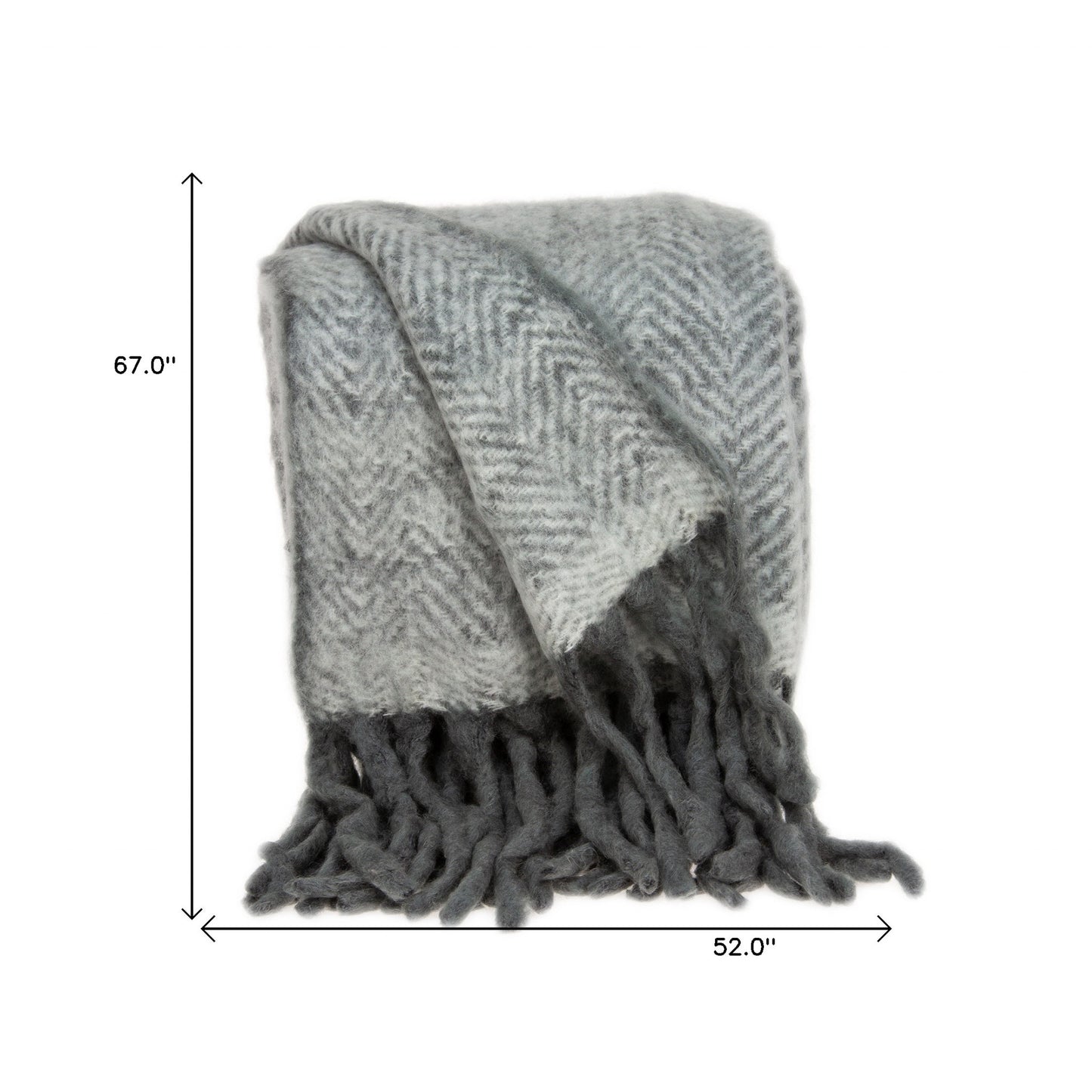 Parkland Collection Nagar Gray Handloomed Mohair Wool Throw Blanket