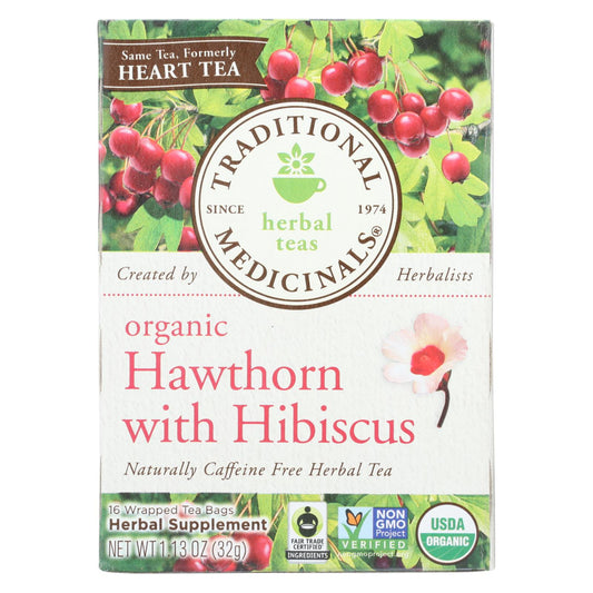 Traditional Medicinals Organic Hawthorn With Hibiscus - Case of 6