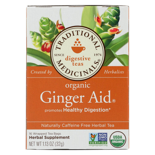 Traditional Medicinals Organic Ginger Aid Herbal Tea - Case Of 6