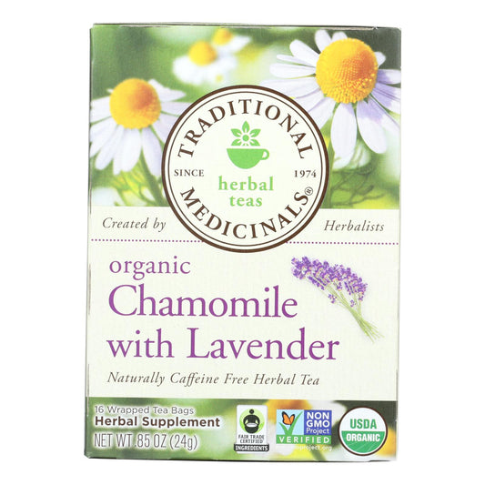 Traditional Medicinals Organic Chamomile With Lavender Herbal Tea - Case of 6