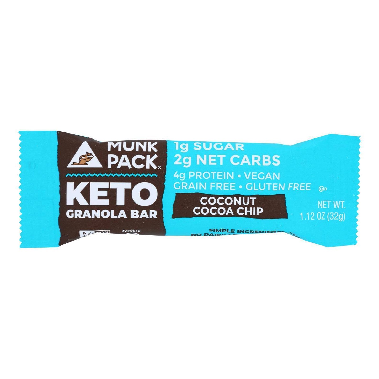 Munk Pack Green Bar - Coconut Cocoa Chips Keto - Case of 12