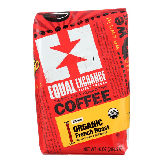 Equal Exchange Organic Fair Trade Coffee French Roast Coffee, Ground - Case of 6