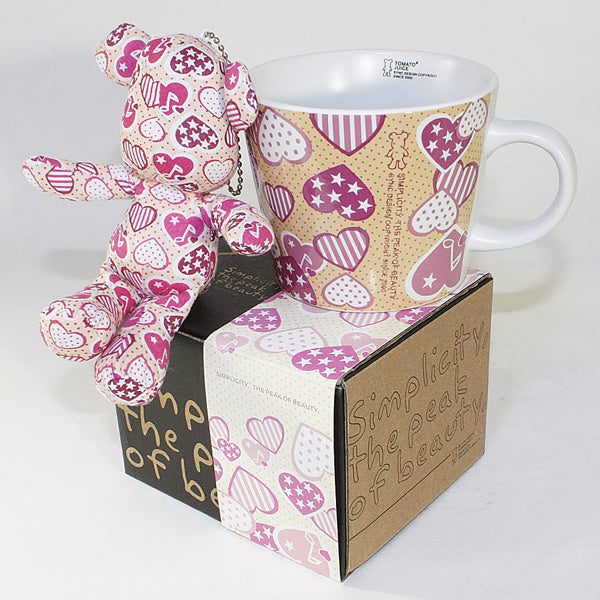 SYNC Design - [Heart Pink] Stuffed Bear Mug