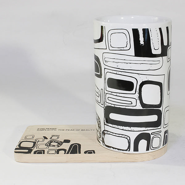 SYNC Design - [Brick] Graphic Mug & Wood Coaster