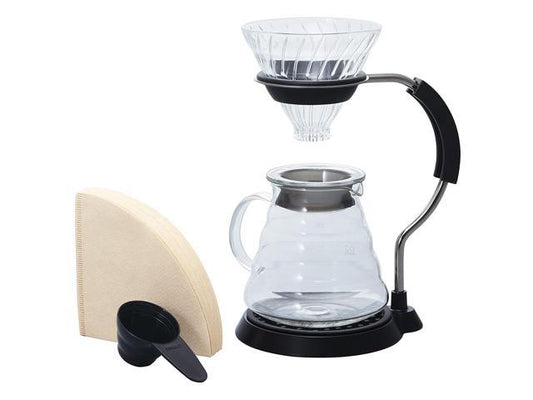 HARIO V60 Arm Stand With Glass Dripper Pour Over Set, Black