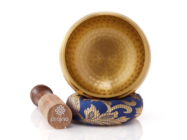 Prajna Tibetan Singing Bowl Set - Handcrafted Meditation Sound Bowl - Blue Gold