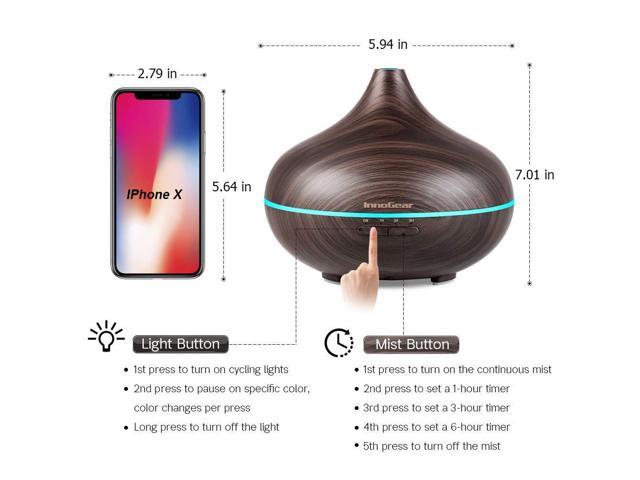 InnoGear - 500ml Essential Oil Cool Mist Aromatherapy Diffuser - Wood Grain