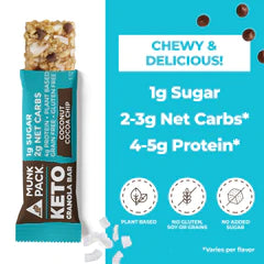 Munk Pack Green Bar - Coconut Cocoa Chips Keto - Case of 12