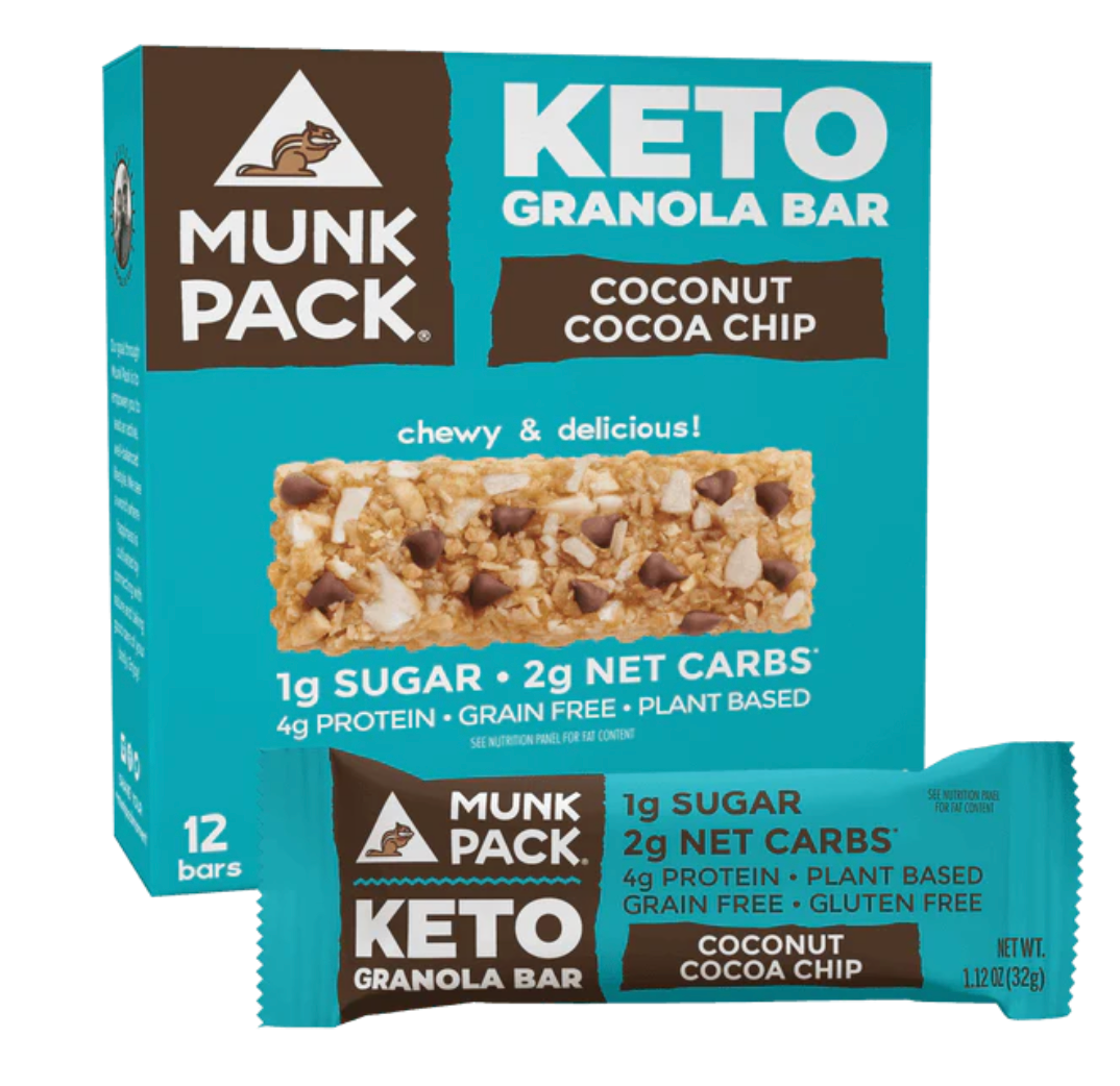 Munk Pack Green Bar - Coconut Cocoa Chips Keto - Case of 12