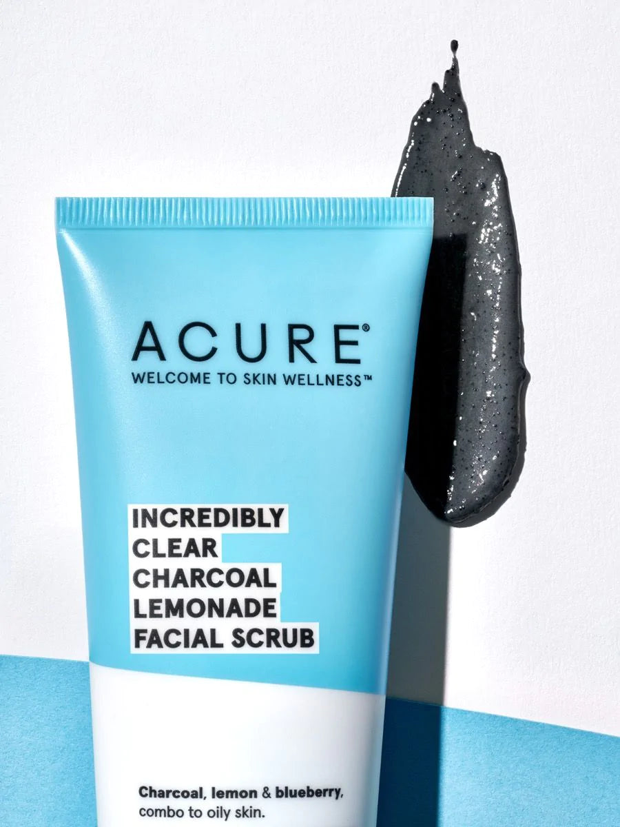 Acure - Charcoal Lemonade Facial Scrub - Incredibly Clear - 4 Fl Oz.