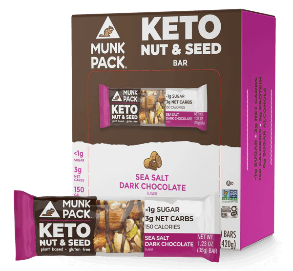 Munk Pack - Keto Nut & Seed Sea Salt Dark Chocolate - Case of 12